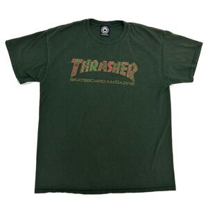 Thrasher Magazine Shirt Adult M Green Skateboarding Short Sleeve Crew Neck‎